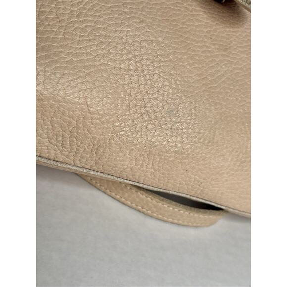 Two Bar West Leather Beige peach Cowhide shoulder bag Purse w/ Turquoise accent - Picture 10 of 13